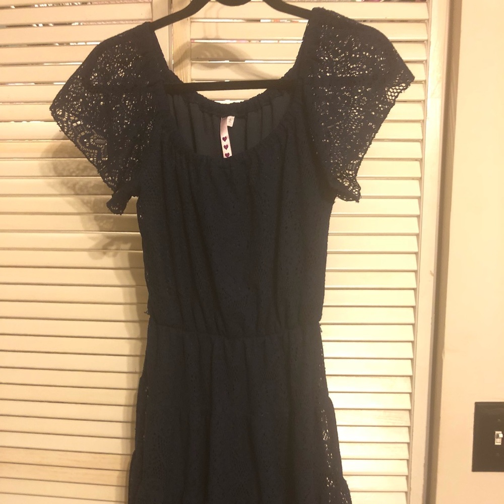 Navy Blue Lace Dress
